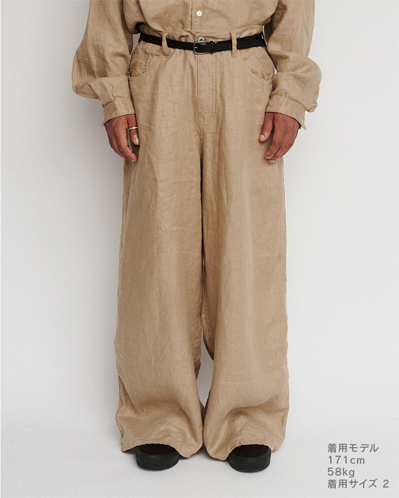 Puckering wide pants