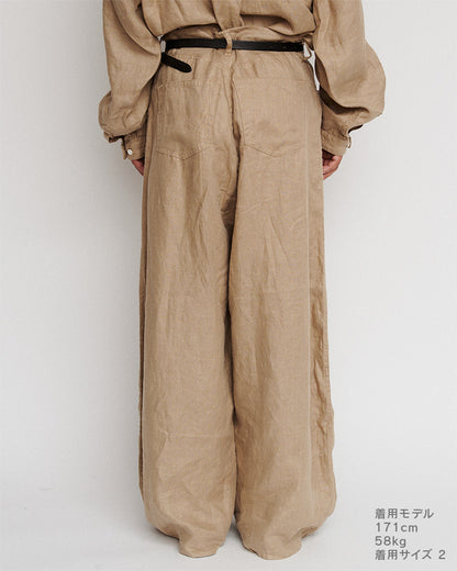 Puckering wide pants