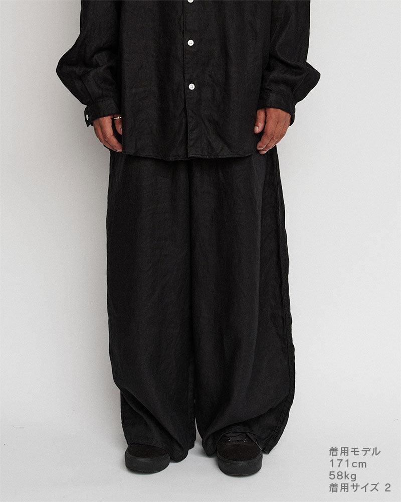 Puckering wide pants