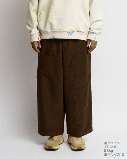 Cropped wide pants