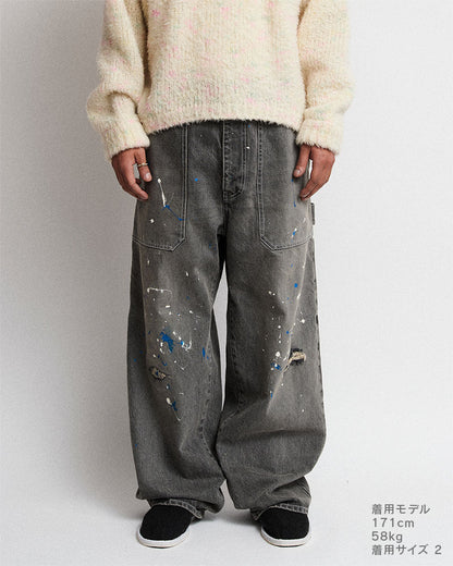Distressed painter jeans