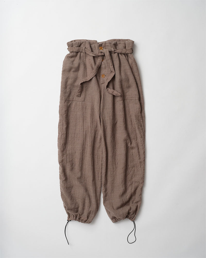 Puckering high-waisted pants