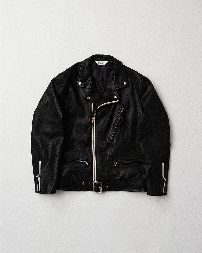 Leather biker jacket