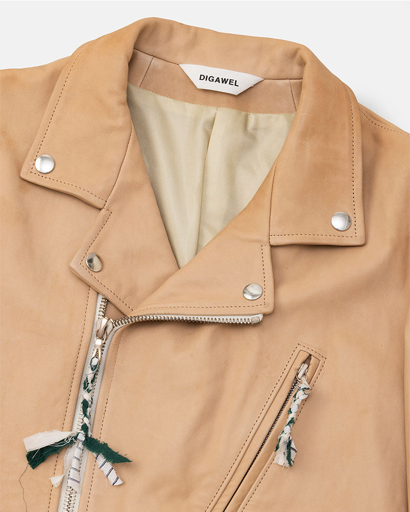 Leather biker jacket