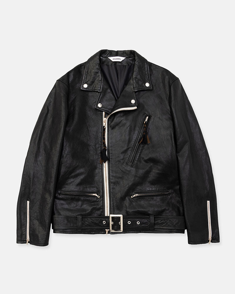 Leather biker jacket