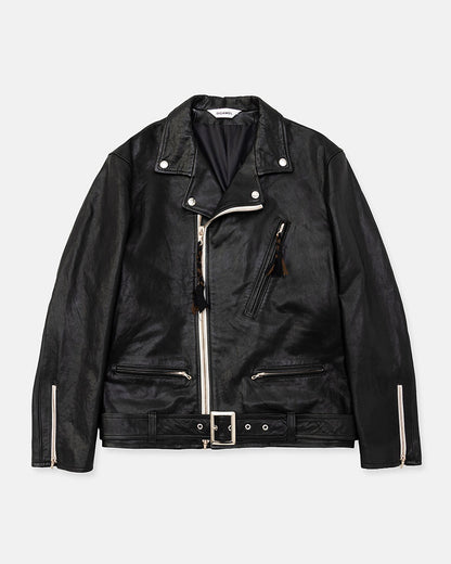 Leather biker jacket