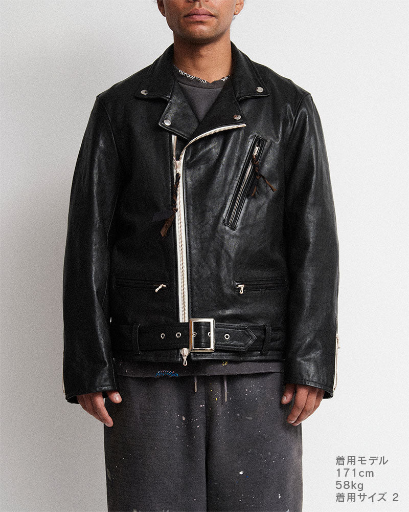 Leather biker jacket