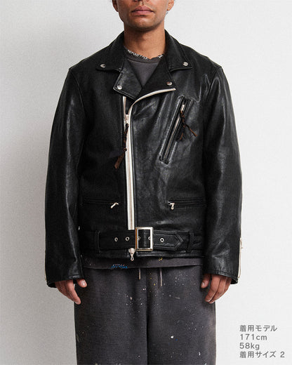 Leather biker jacket
