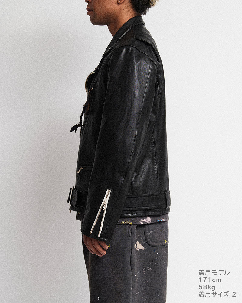 Leather biker jacket