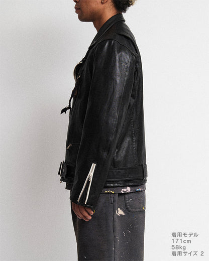 Leather biker jacket
