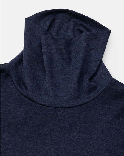 Merino wool  raised neckline L/S T-shirt
