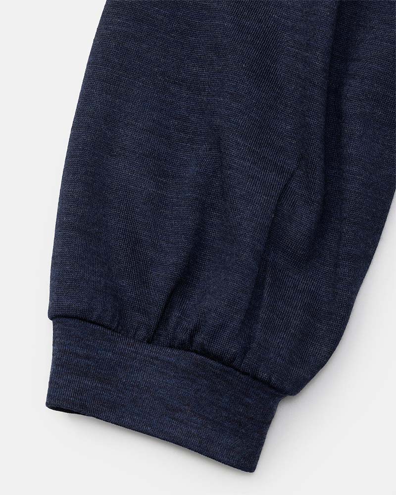 Merino wool  raised neckline L/S T-shirt