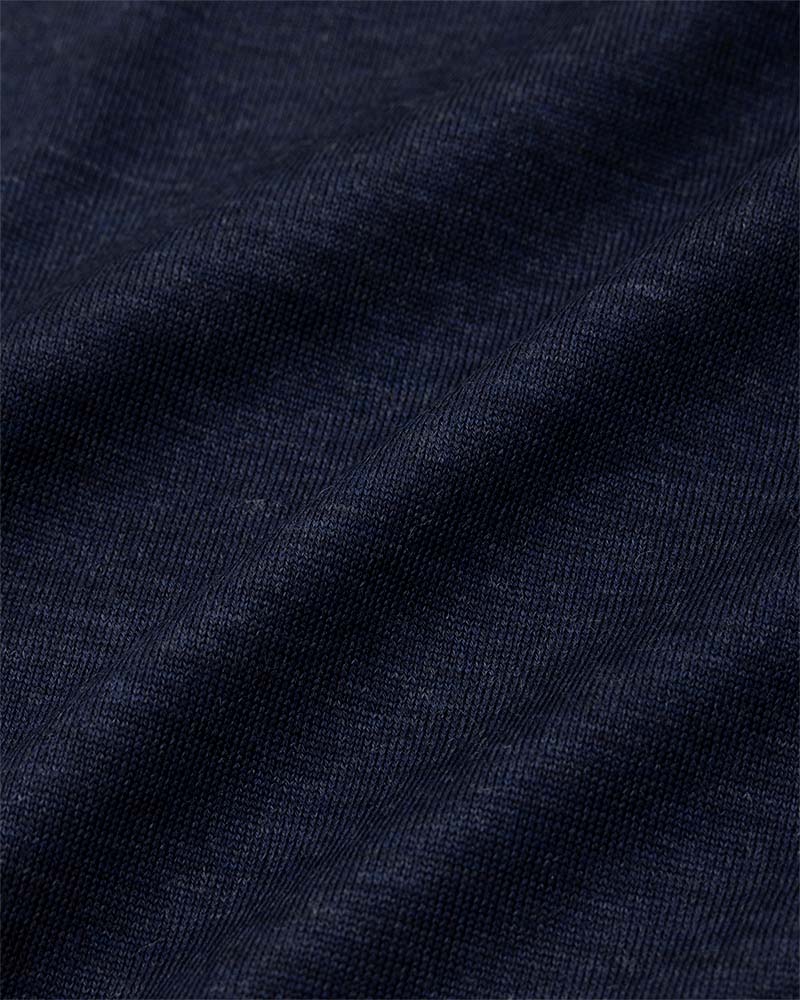 Merino wool  raised neckline L/S T-shirt