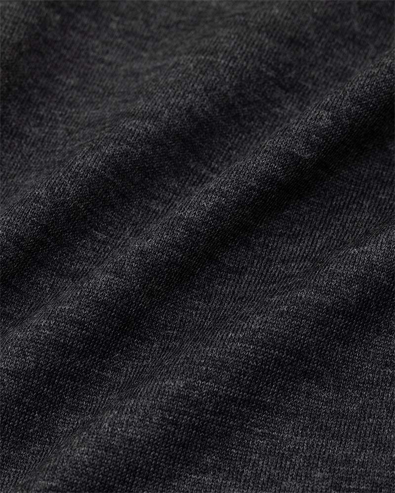 Merino wool  raised neckline L/S T-shirt