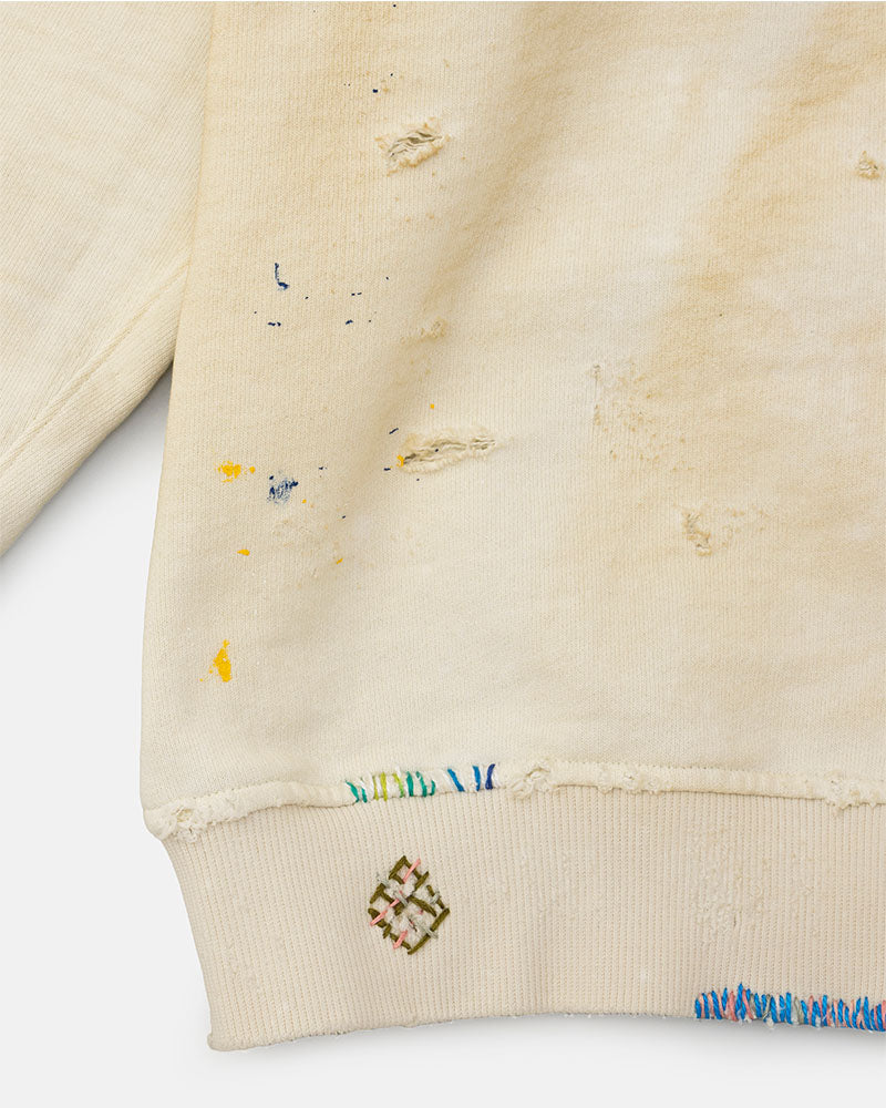 Distressed sweatshirt
