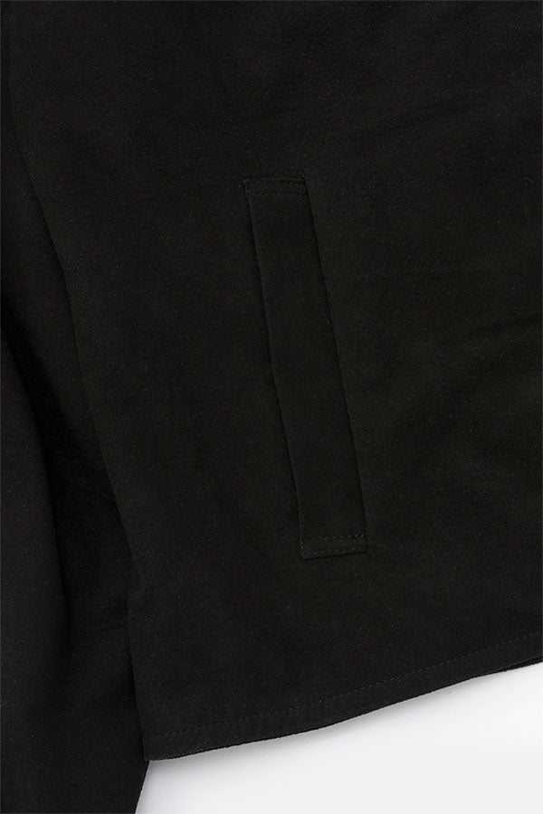 Goat suede zip up blouson