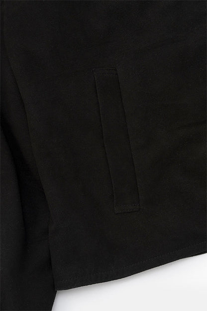 Goat suede zip up blouson