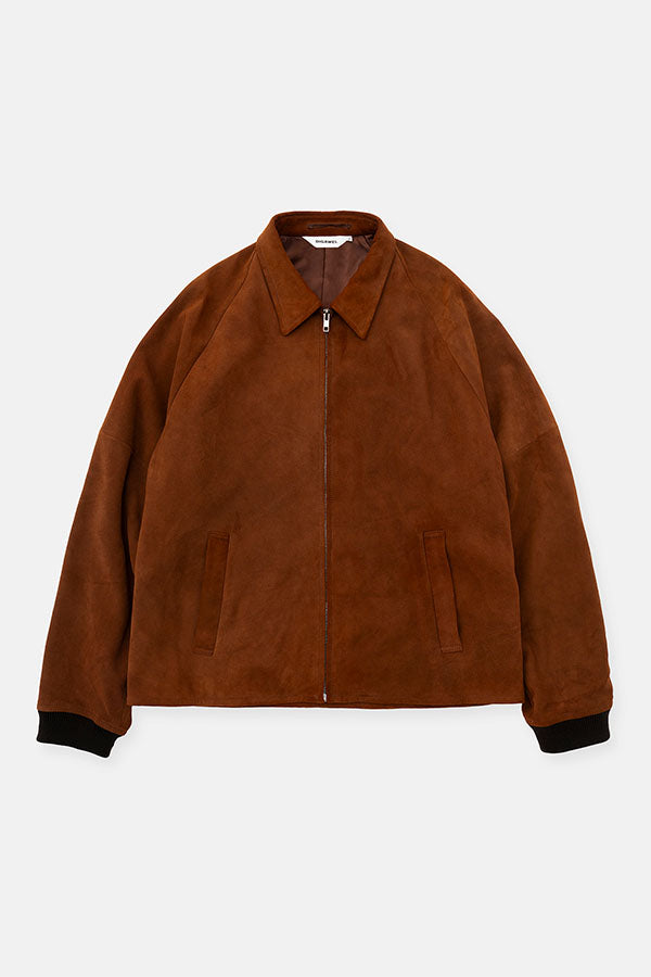 Goat suede zip up blouson