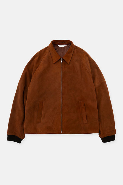 Goat suede zip up blouson