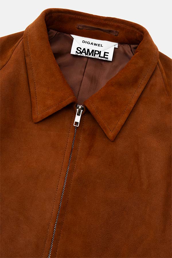 Goat suede zip up blouson
