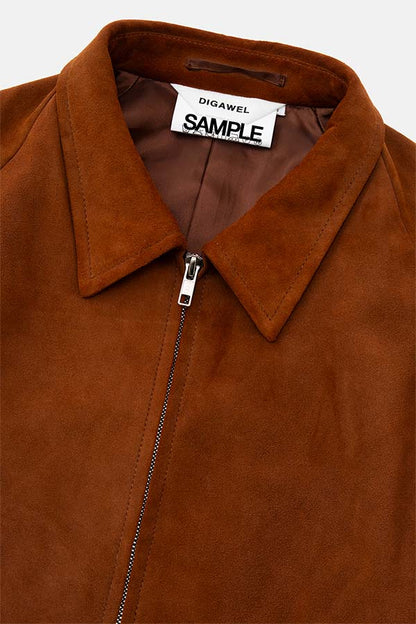Goat suede zip up blouson