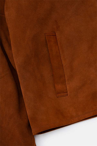 Goat suede zip up blouson