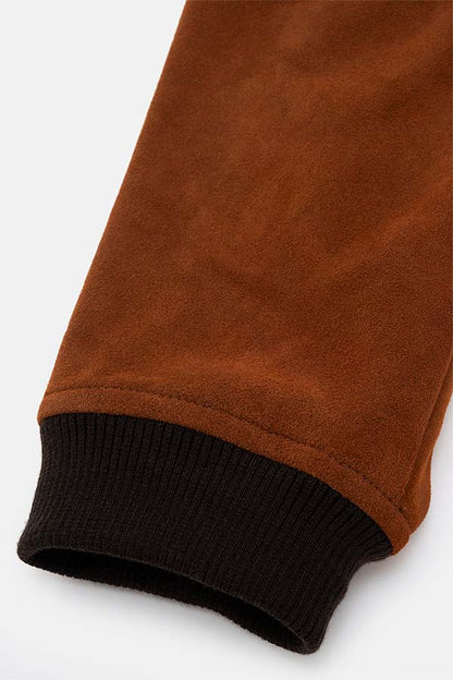 Goat suede zip up blouson