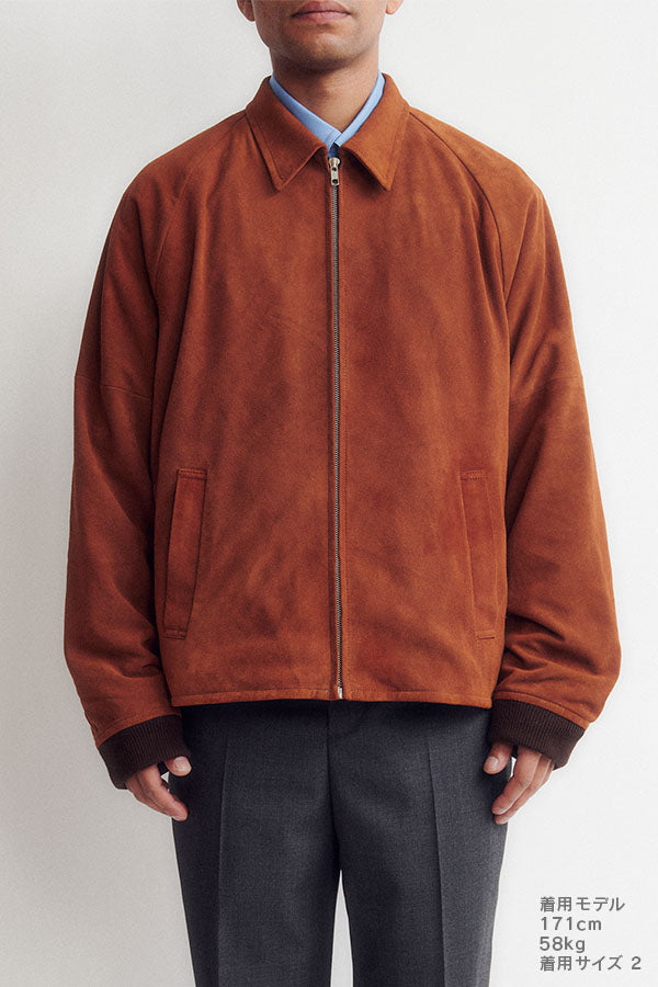 Goat suede zip up blouson
