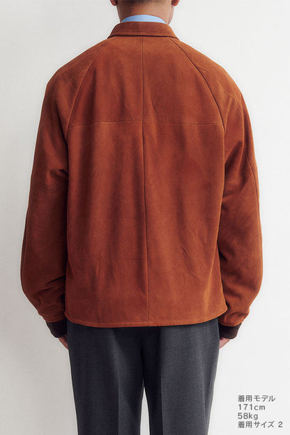 Goat suede zip up blouson
