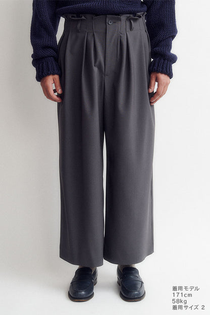 Wide tuck pants