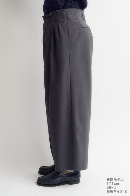 Wide tuck pants