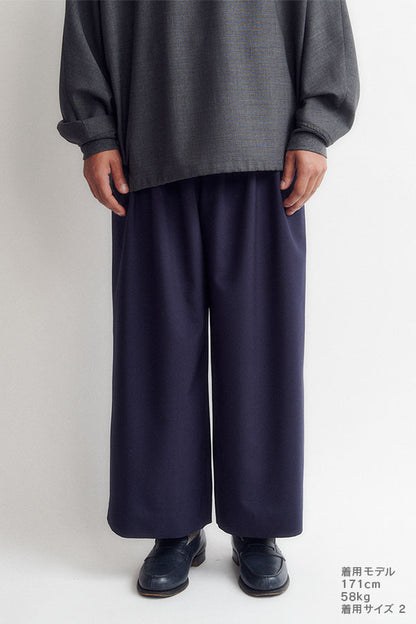 Wide tuck pants