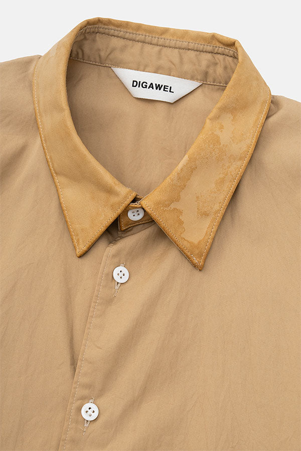 Leather combi shirt