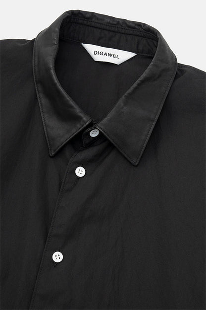 Leather combi shirt