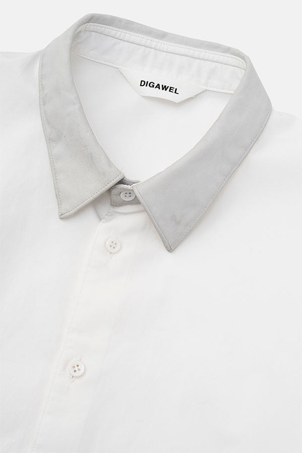 Leather combi shirt