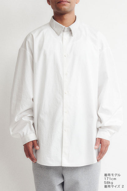Leather combi shirt