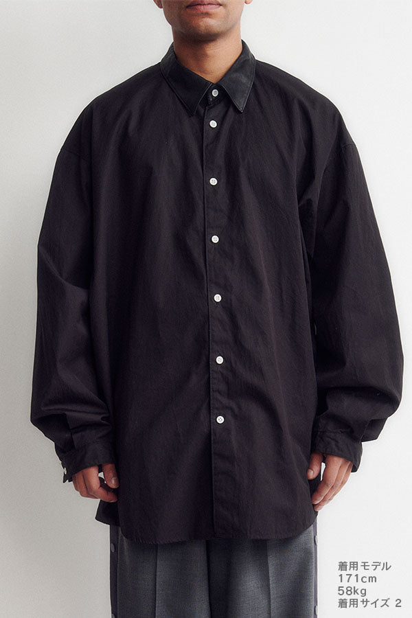 Leather combi shirt