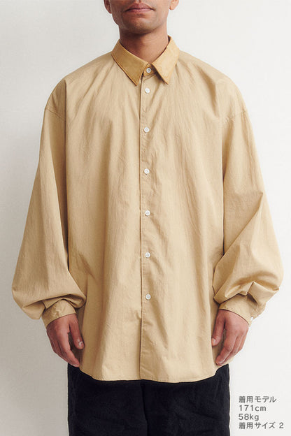 Leather combi shirt