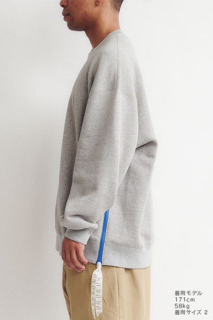 Side zip sweatshirt