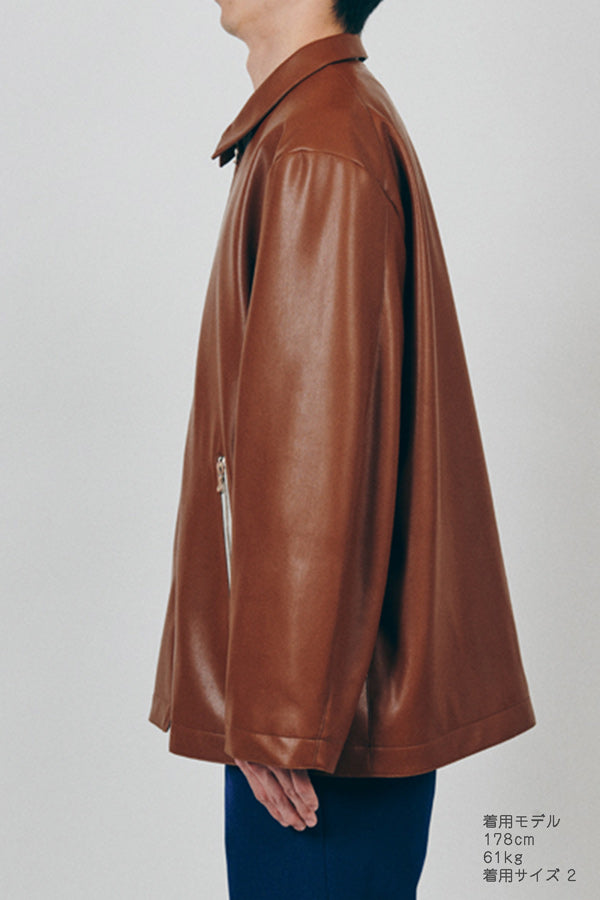 Synthetic Leather Half Coat