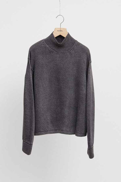 Stonewashed silk turtleneck sweater