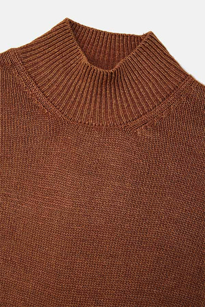 Stonewashed silk turtleneck sweater