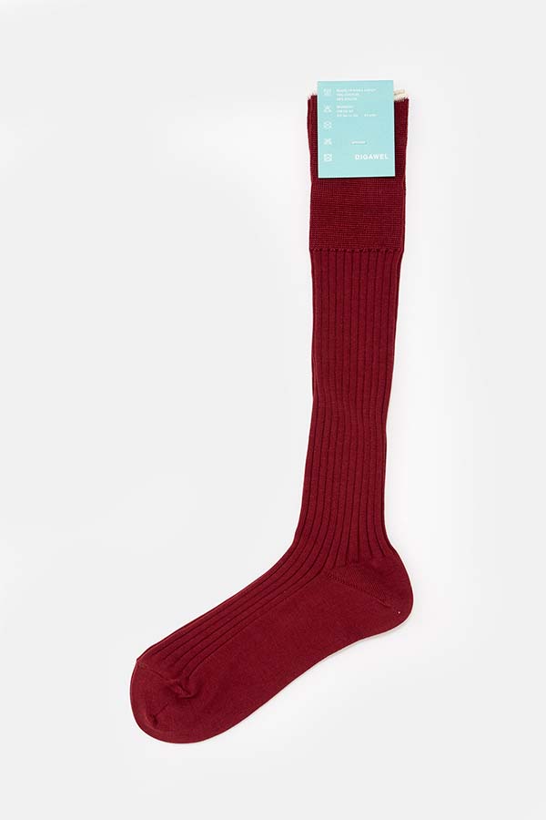 Rib semi-long socks/WOMENS(Kleuren ×DIGAWEL)