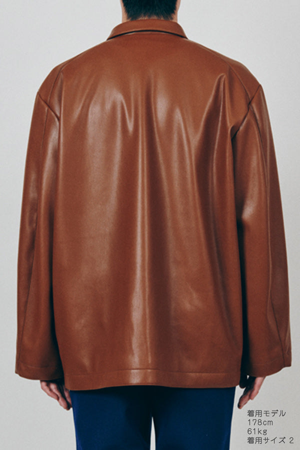 Synthetic Leather Half Coat