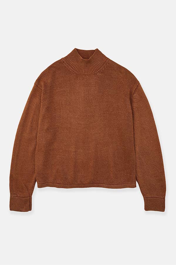 Stonewashed silk turtleneck sweater